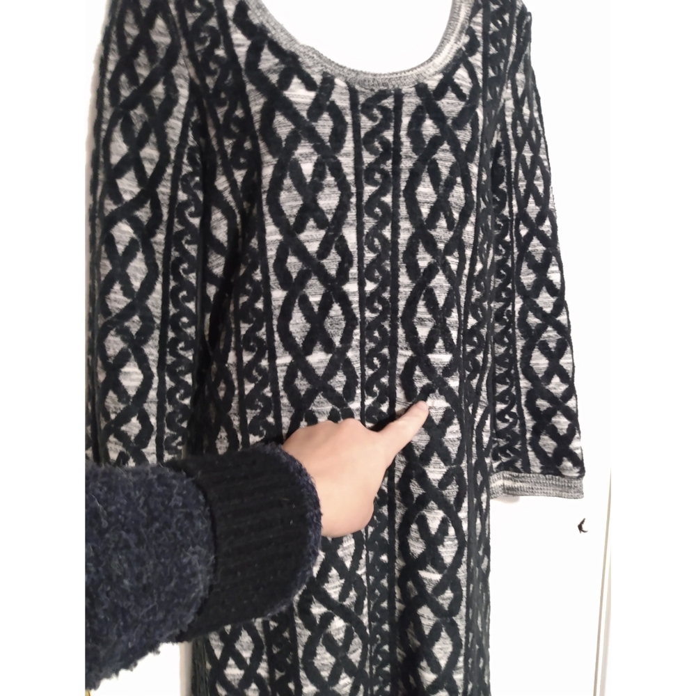 Anthropologie MOTH black lattice sweater dress M - Picture 3 of 15